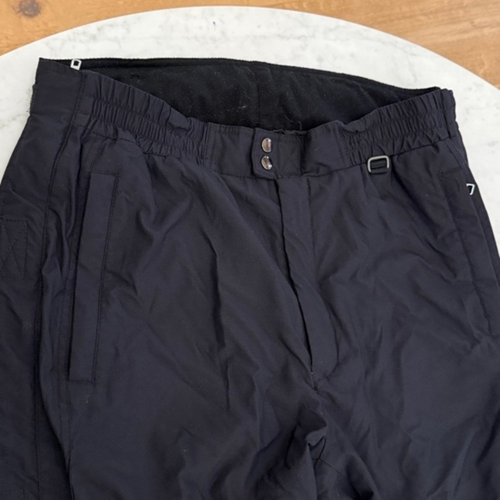 Vintage Obermeyer Black Ski Snow Pants Mens L Side Zip Waterproof Winter